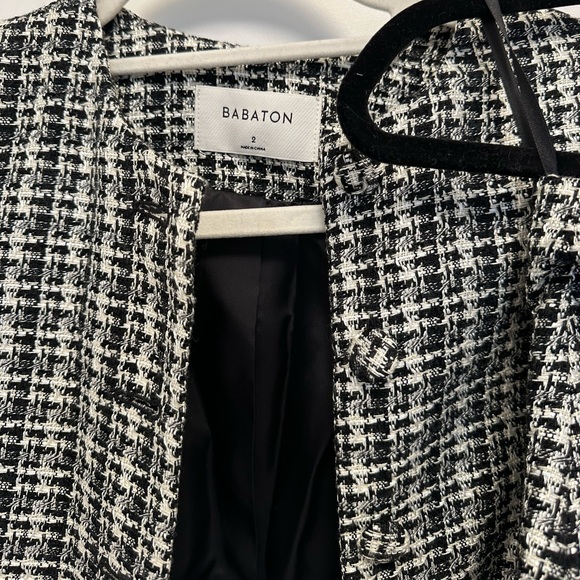 BABATON Aritzia Tweed Black and White Skirt Suit - Picture 2 of 5